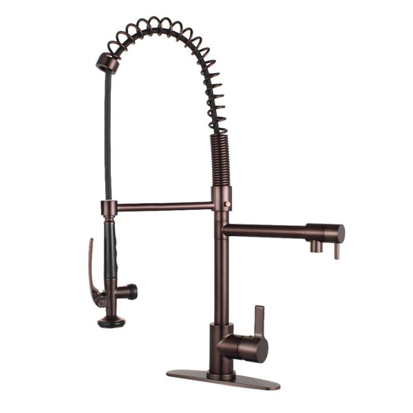 Gourmetier LS8505CTL Continental Single-Handle Pre-Rinse Kitchen Faucet, Bronze LS8505CTL